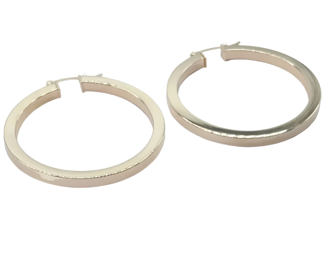 Modern Edge Hoop Earring