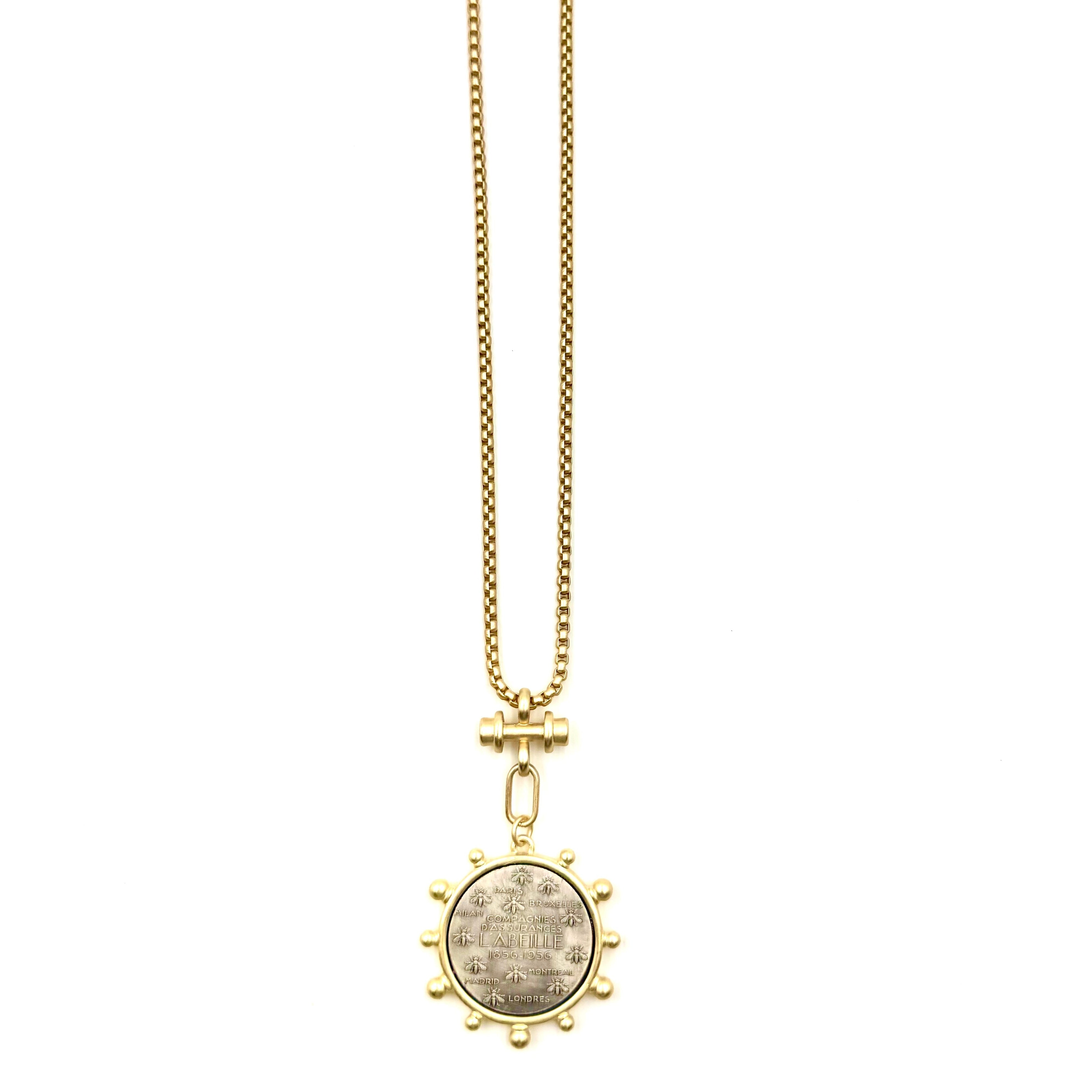 Queen Bee Coin Necklace