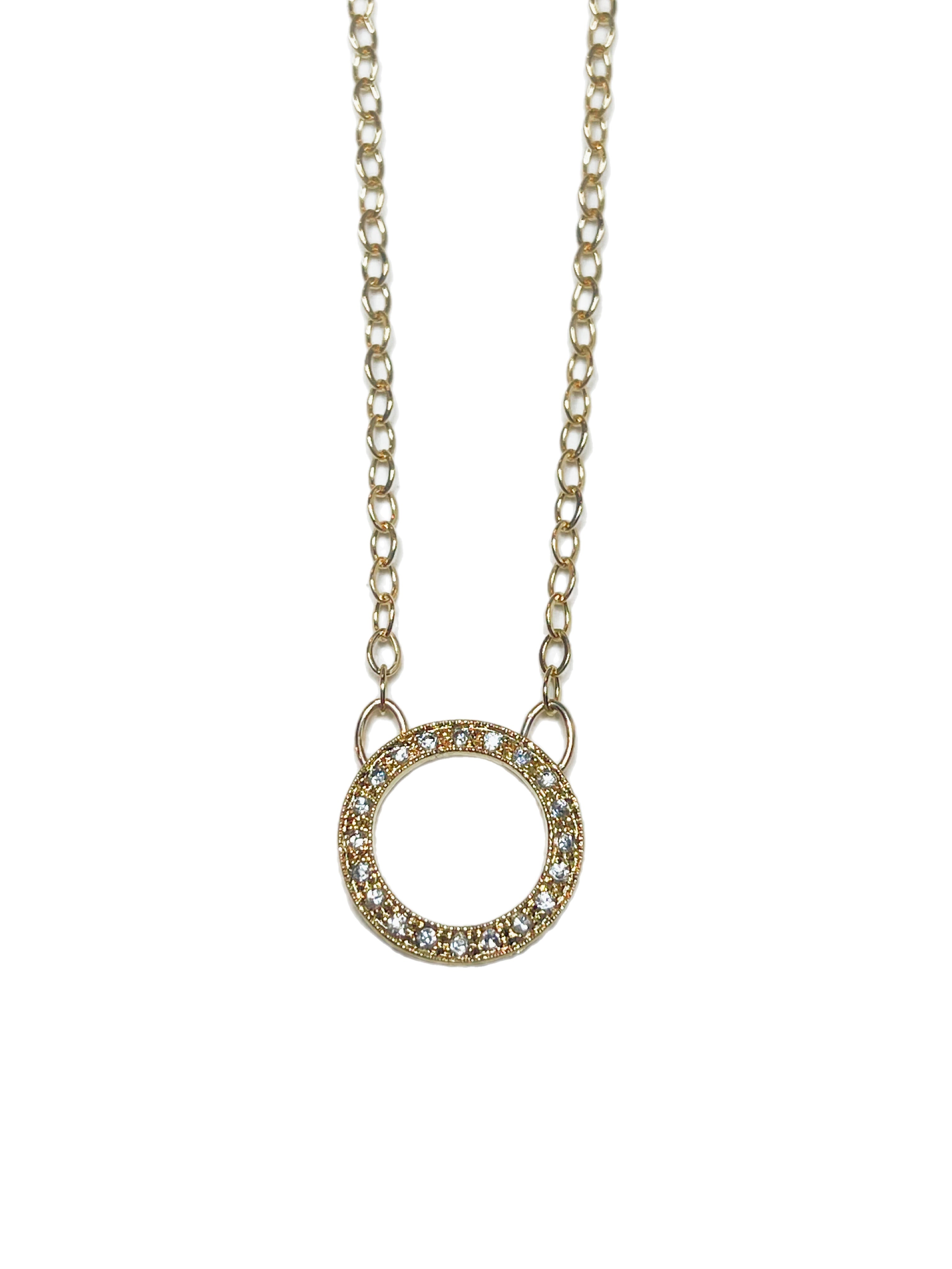 Diana - Gold filled necklace with bezel set cz pendant