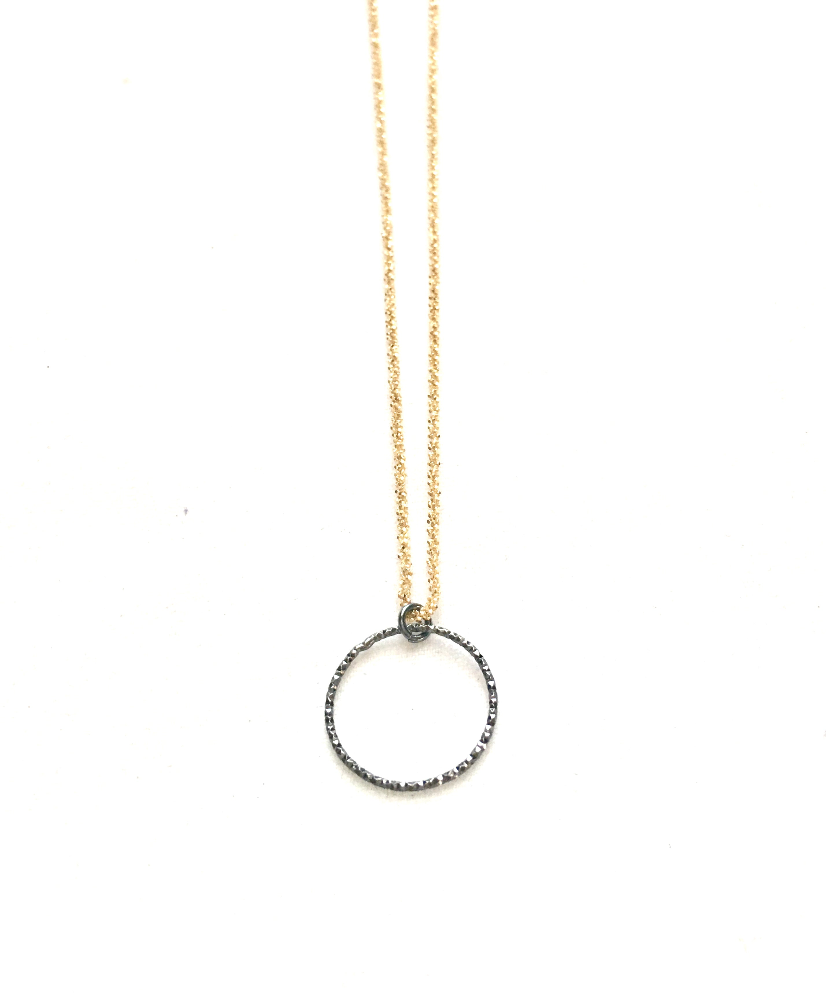 Margo-L  - sterling silver necklace with laser cut circle