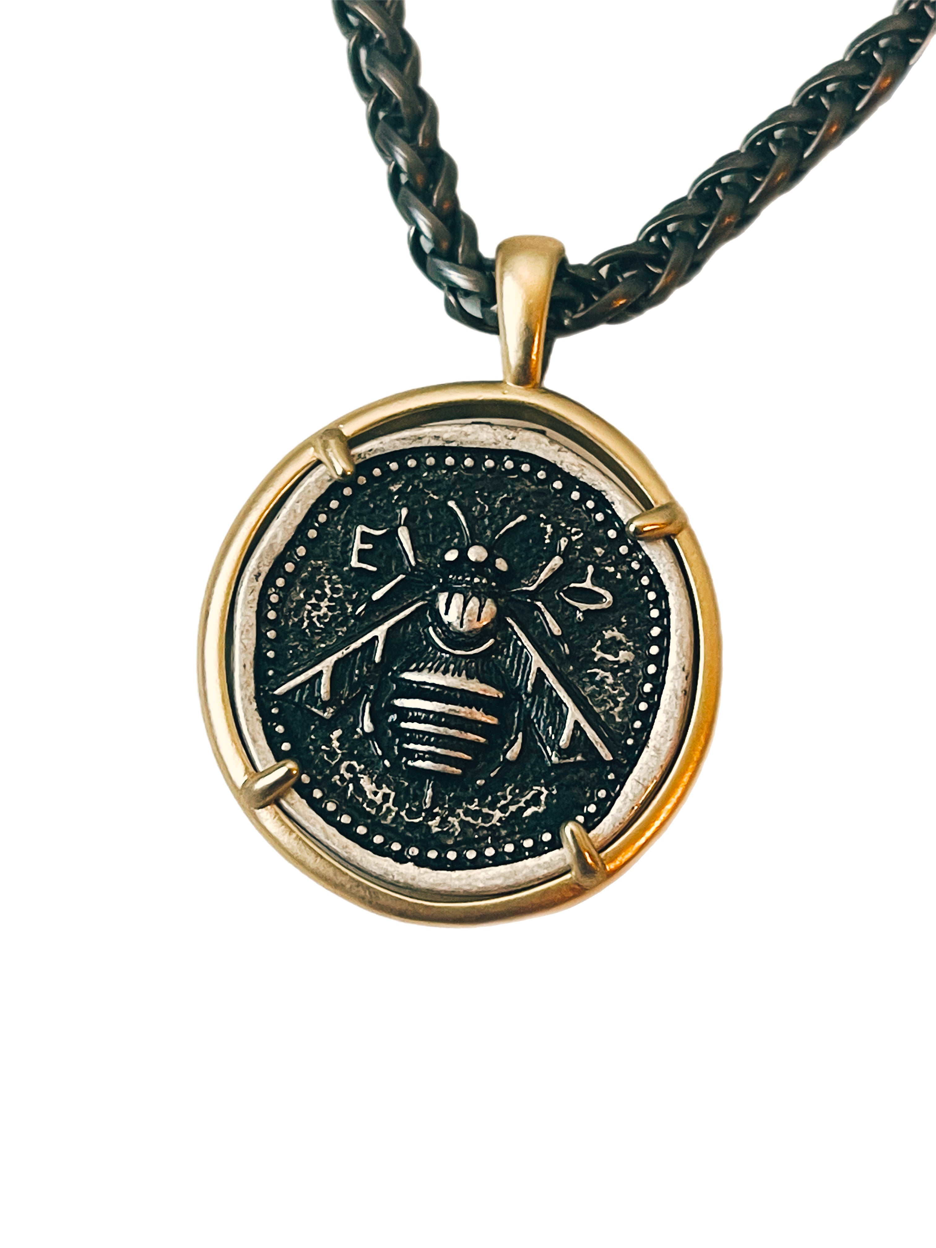 Bee - Necklace with bezel set bee pendant
