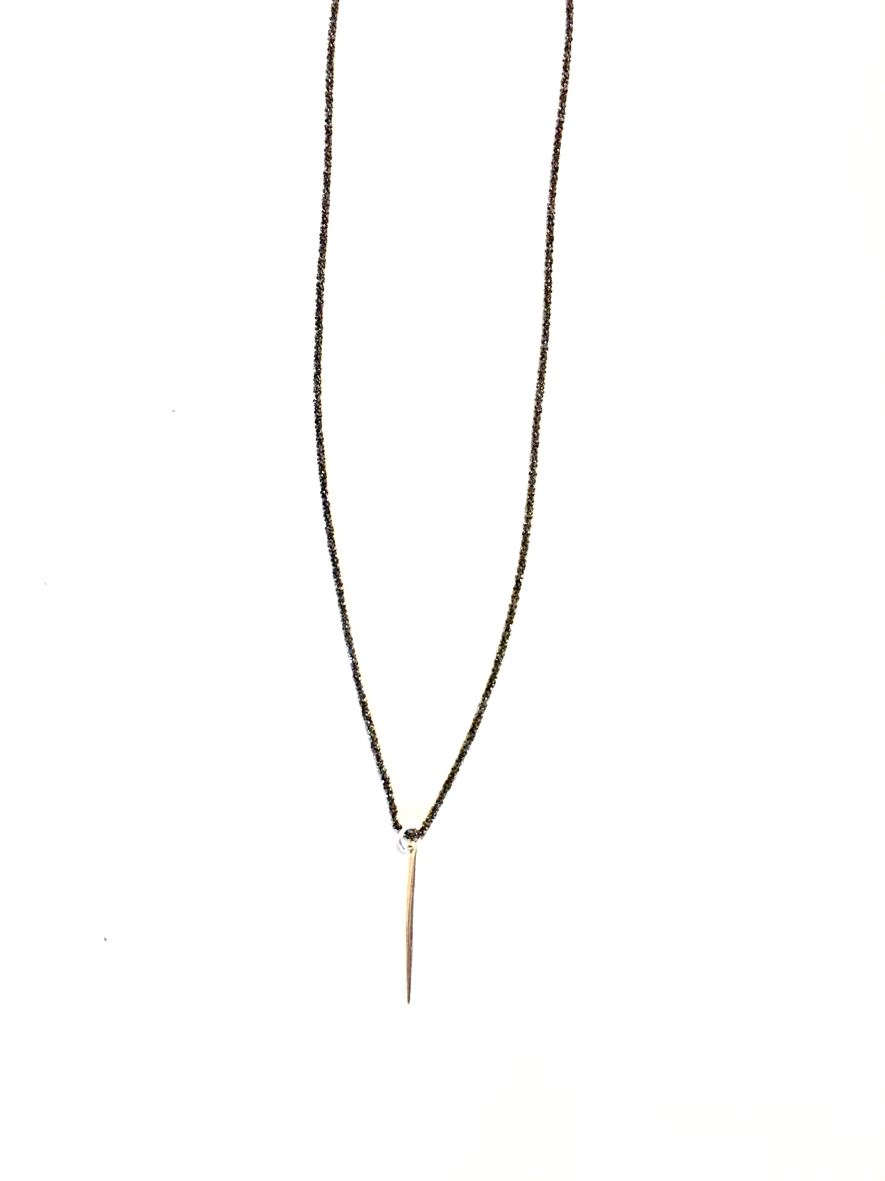 Enchanted-S - sterling silver necklace with short spike pendant