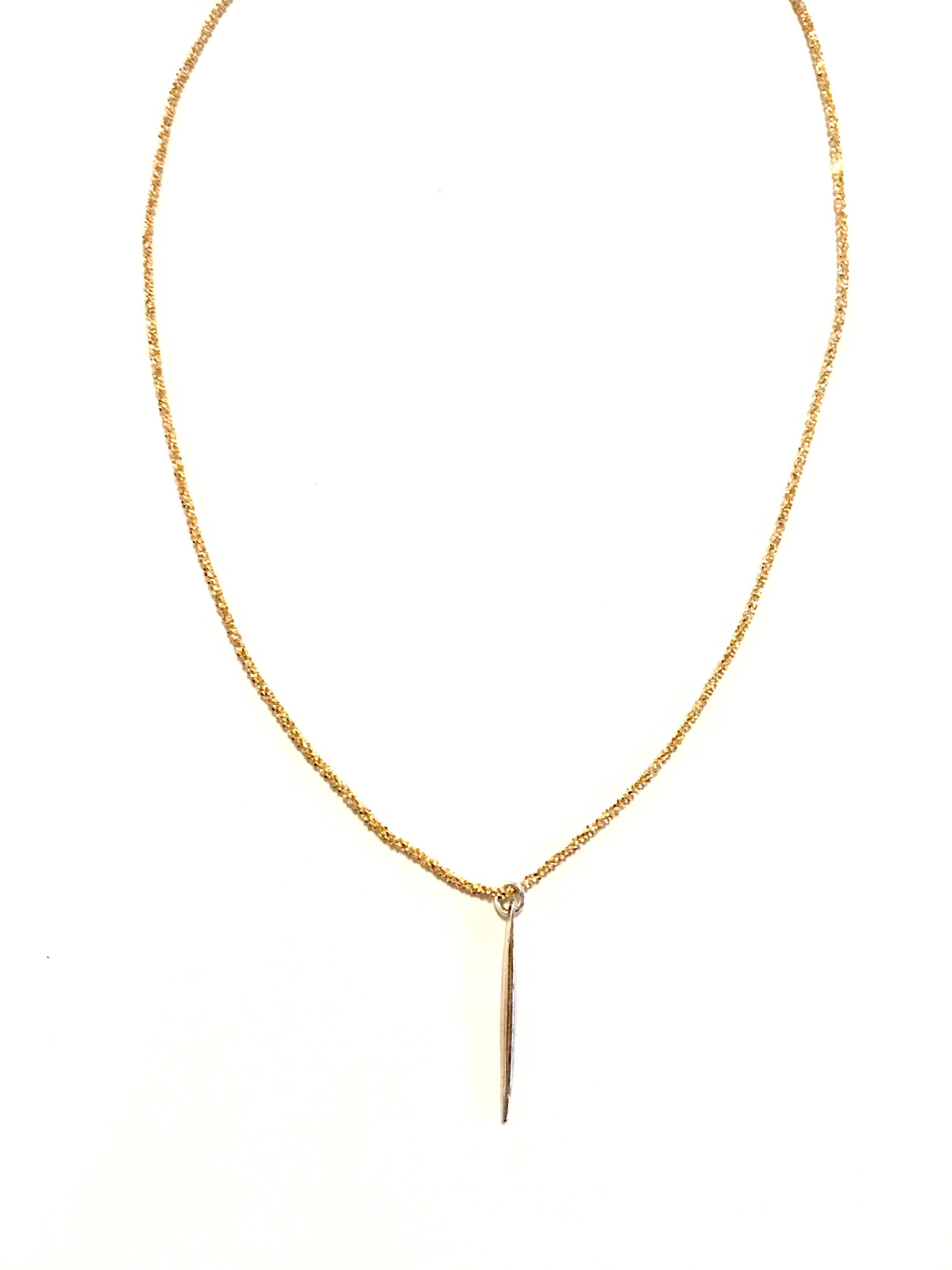 Enchanted-S - sterling silver necklace with short spike pendant