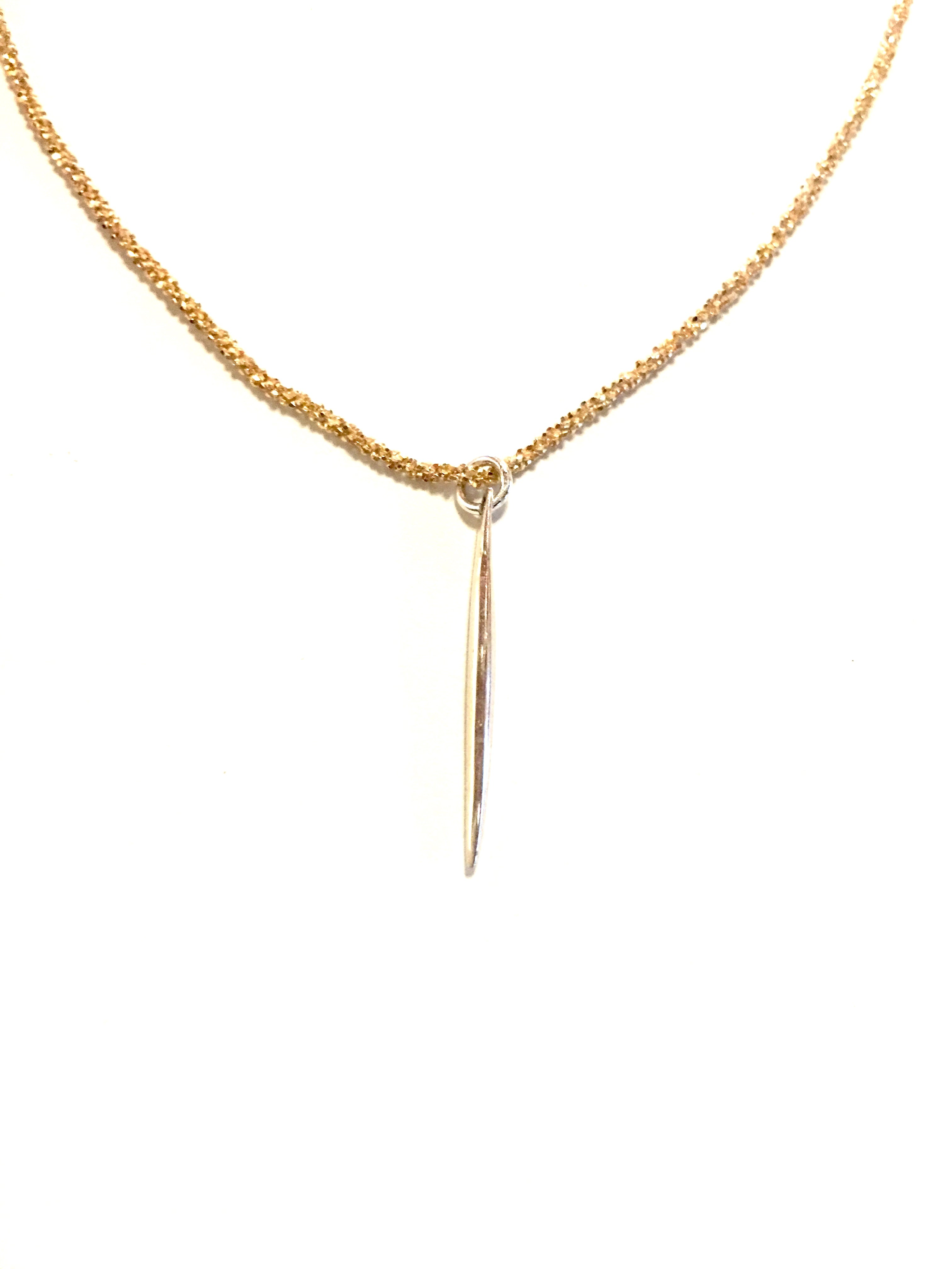 Enchanted-S - sterling silver necklace with short spike pendant