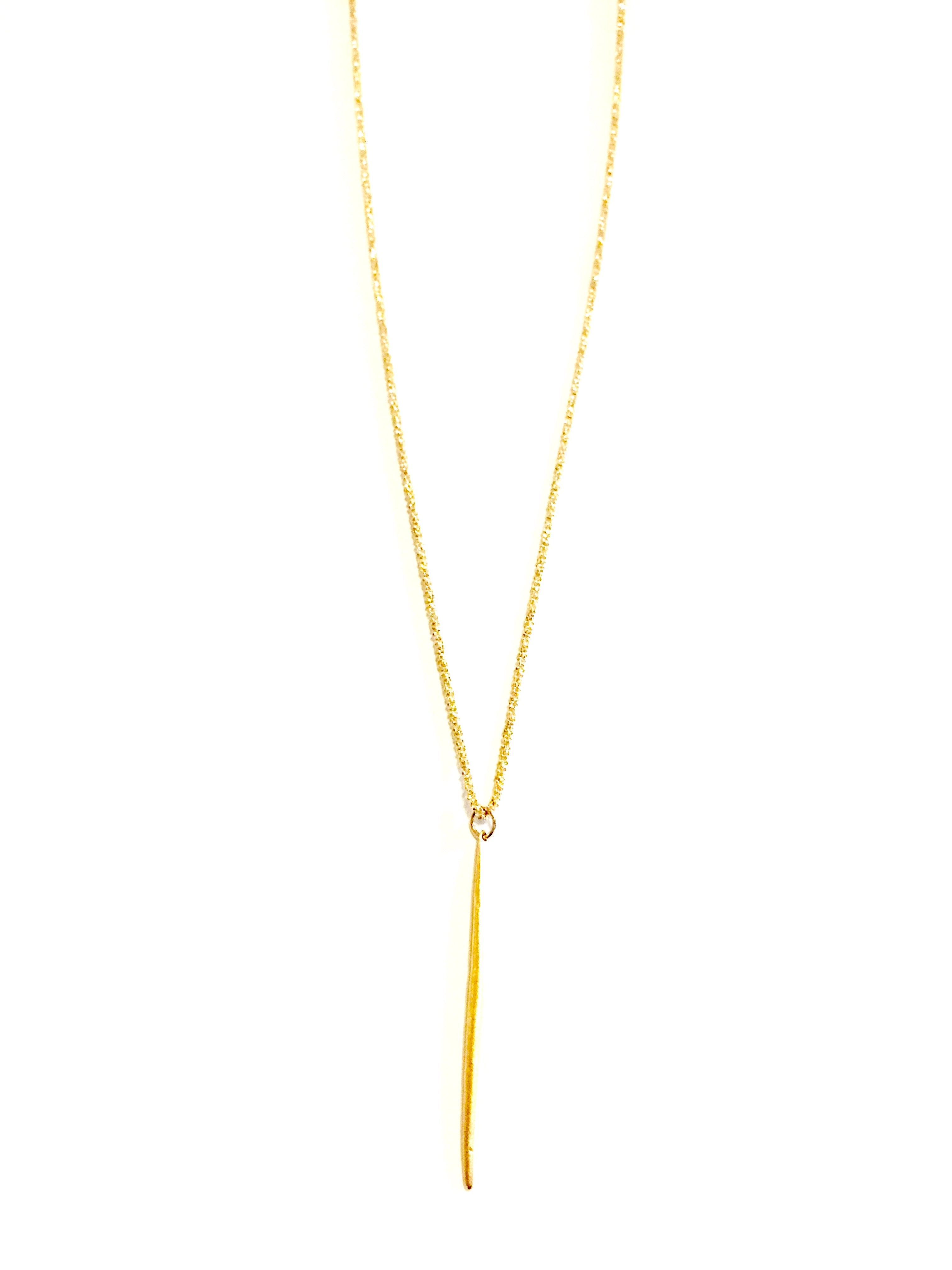 Enchanted-L - Sterling silver necklace with long spike pendant