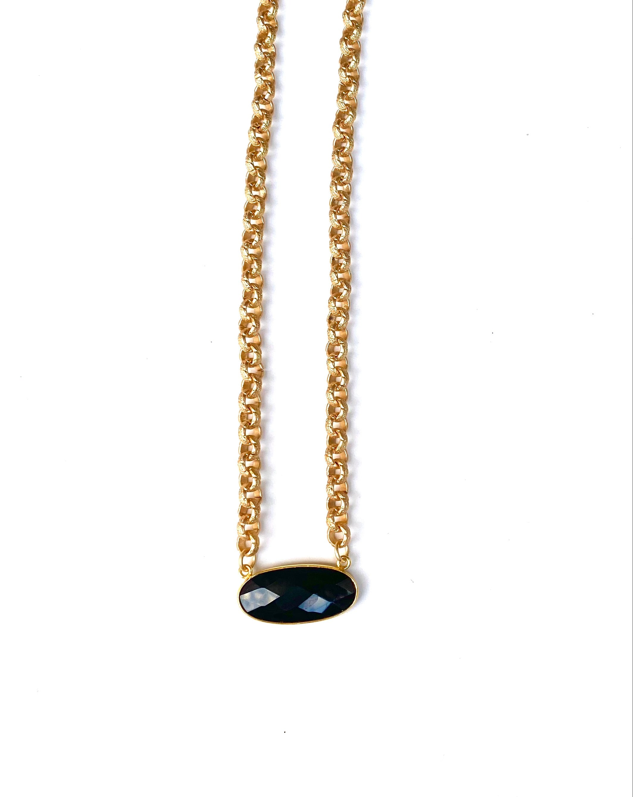 Blaise - necklace with bezel set sterling silver centerpiece stone