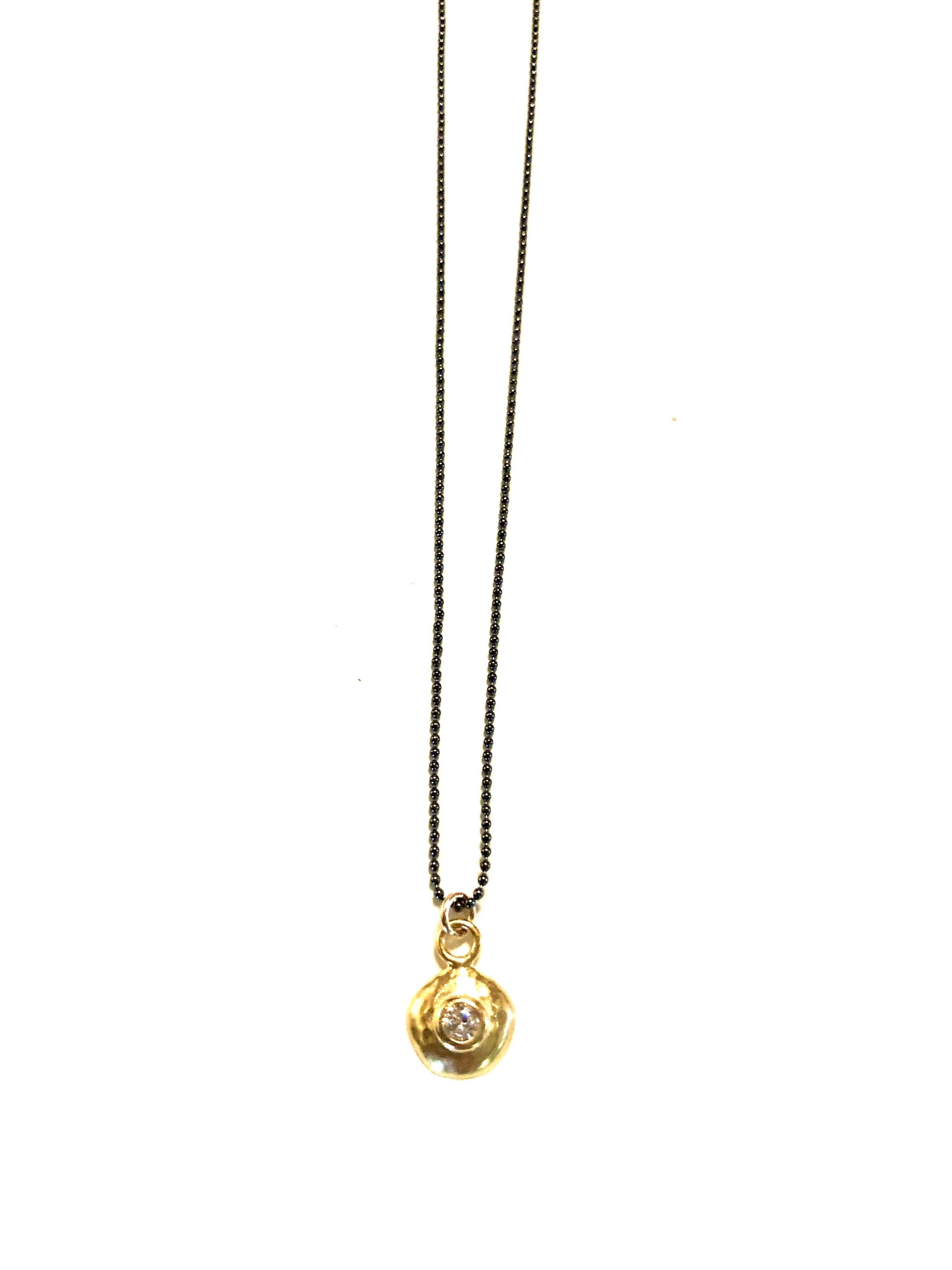 Charmer - necklace with sterling silver chain and pendant of vermeil and CZ