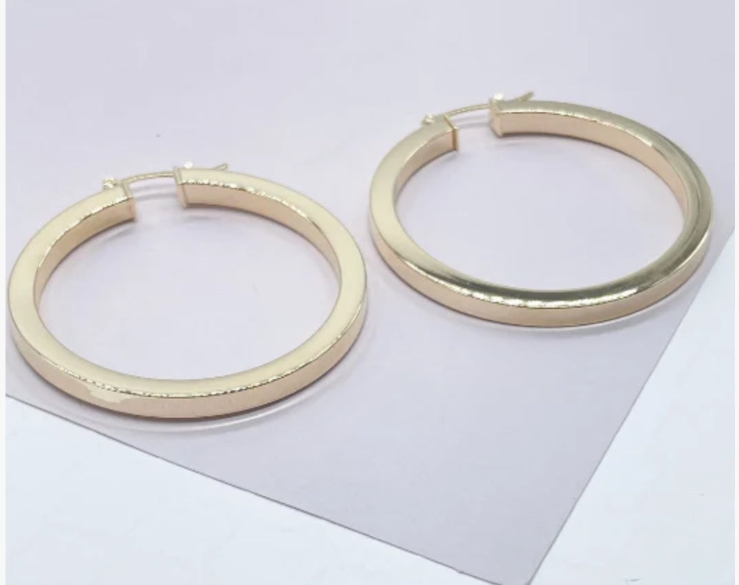 Modern Edge Hoop Earring