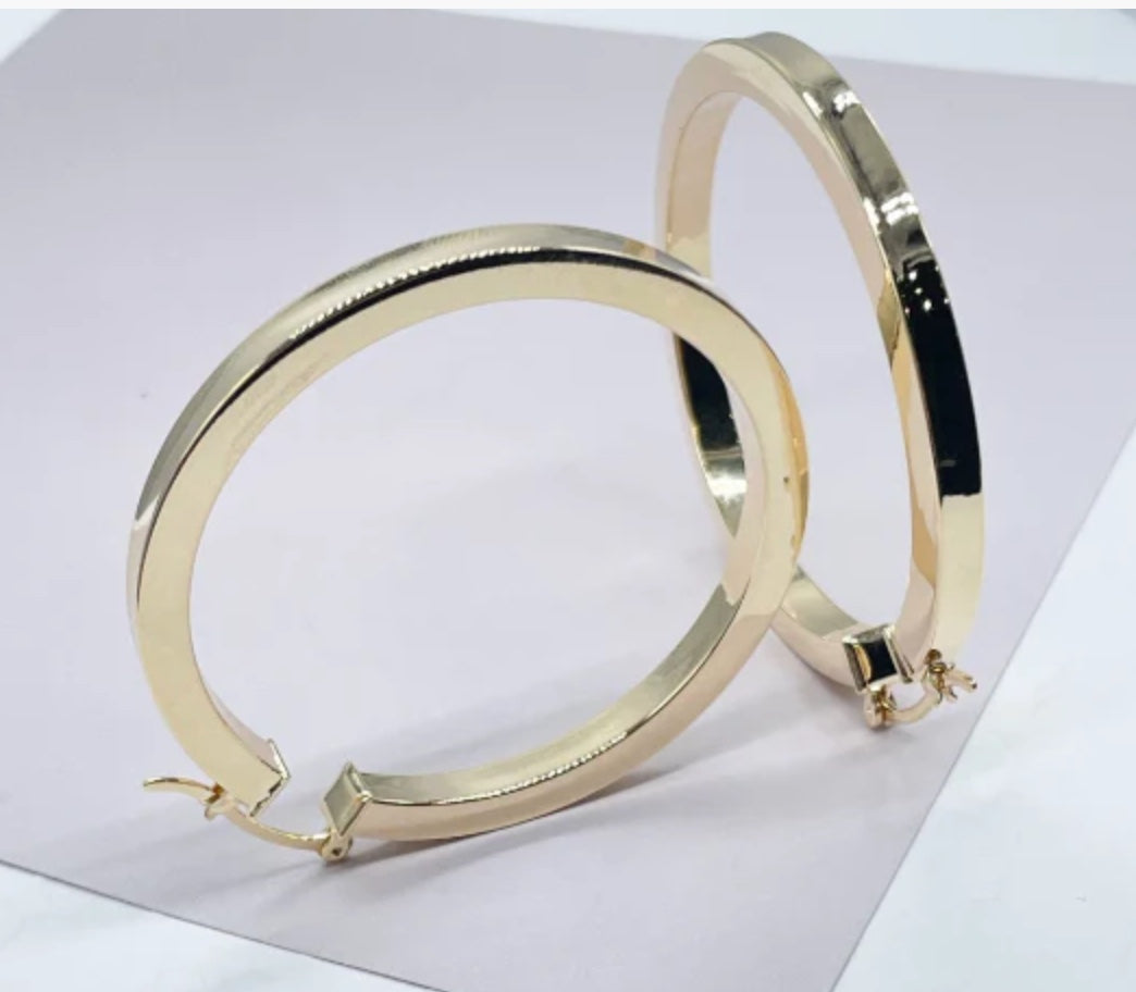 Modern Edge Hoop Earring