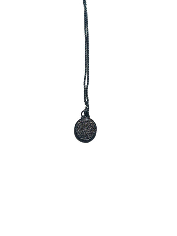 Mini Disc - sterling silver necklace with diamond disc charm