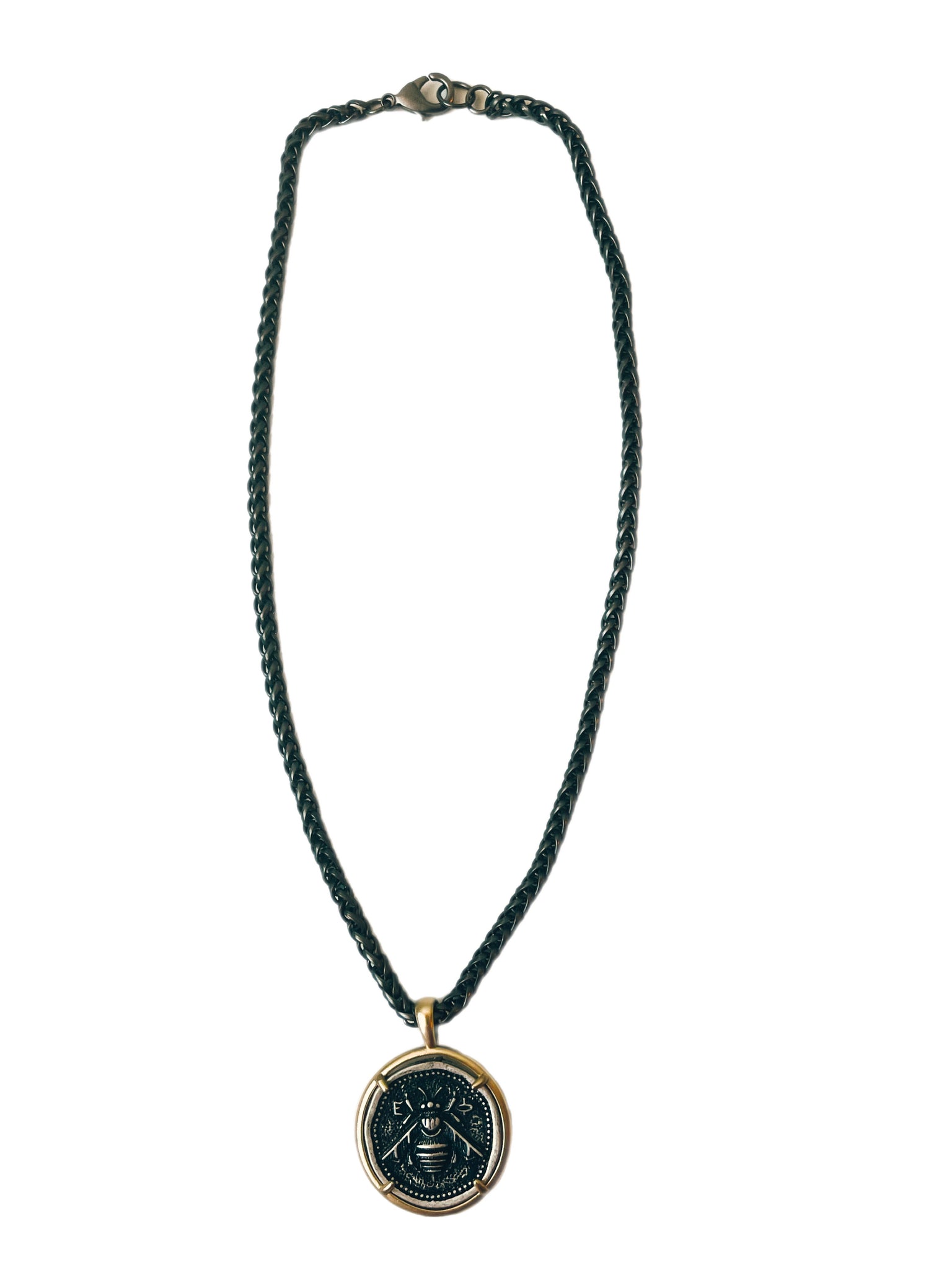 Bee - Necklace with bezel set bee pendant