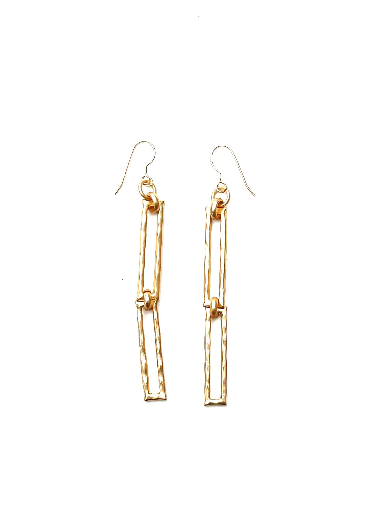 Fall-2 - earrings with double hammered paperclip links