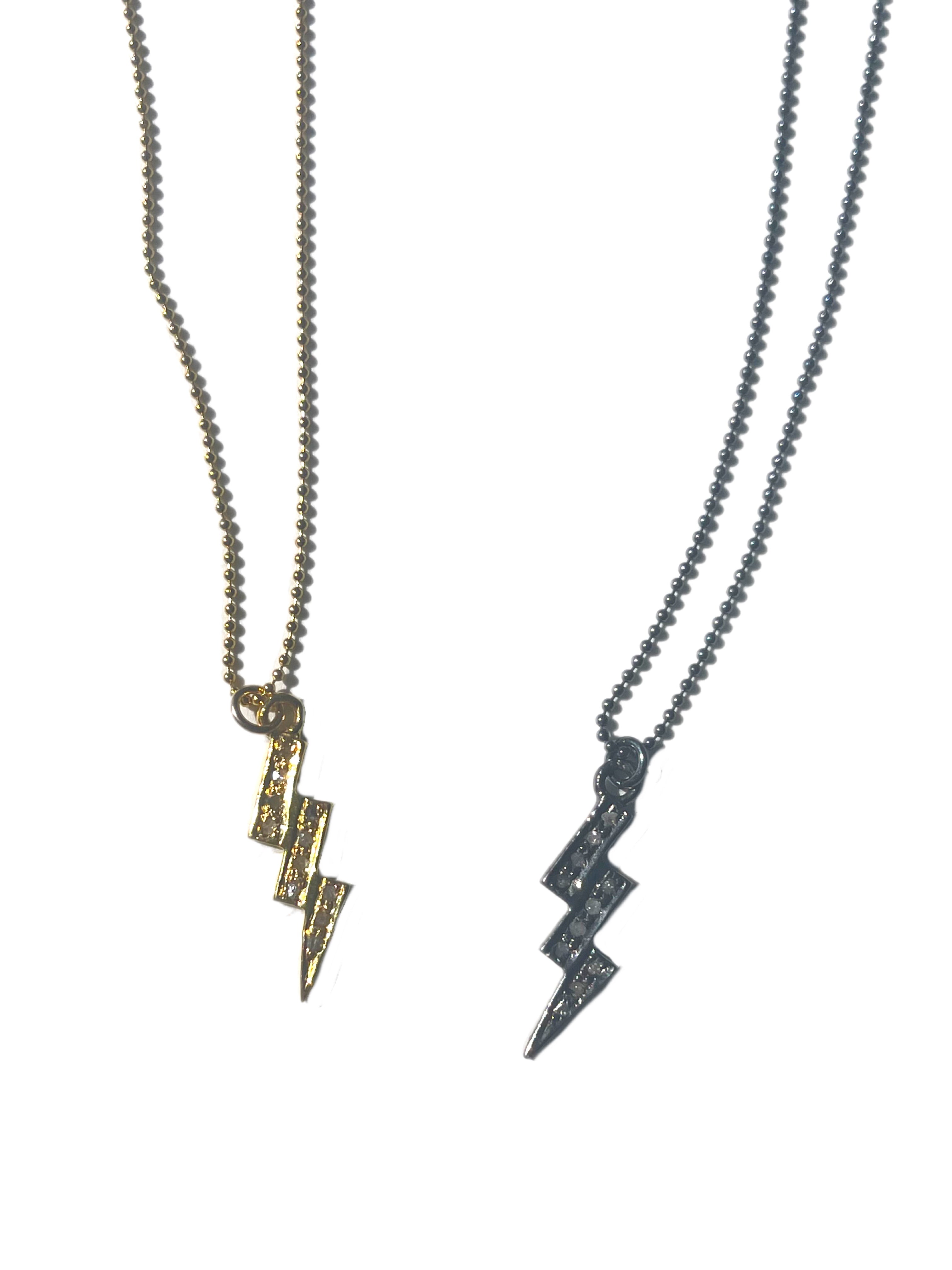 Bolt – necklace with pave diamond bolt pendant