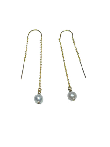 Pearl Threader - earring with gold-filled threaders and pearl drop