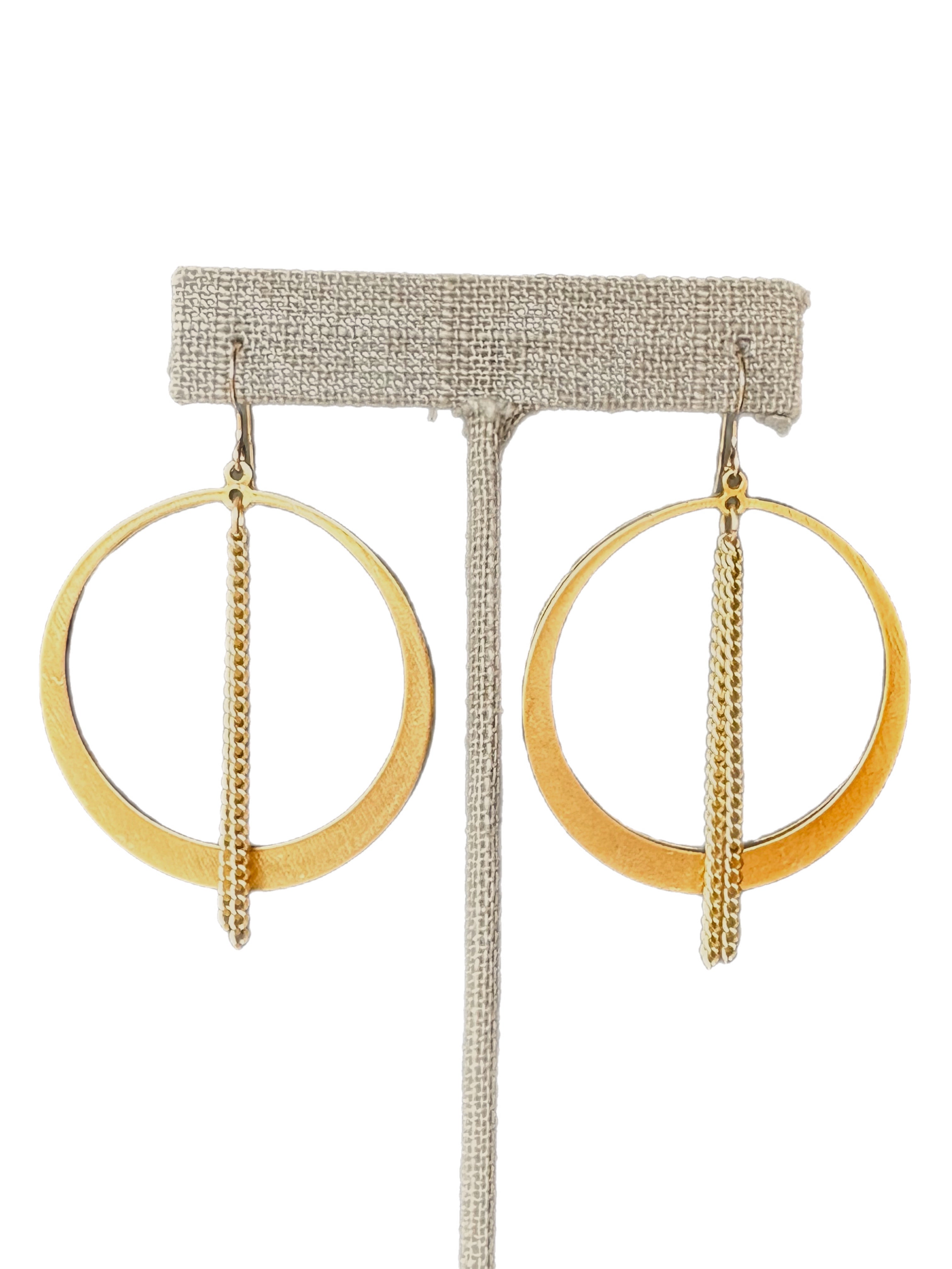 Jasmine - earrings with organic hoop and tassel drop