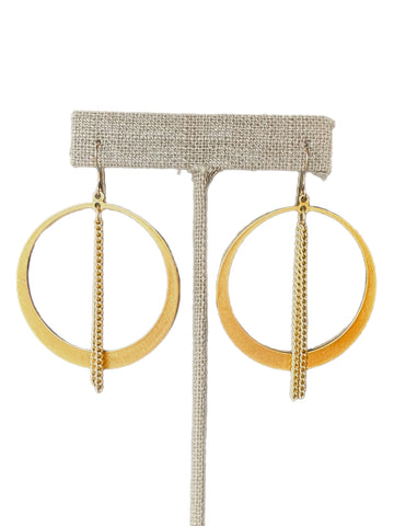 Jasmine - earrings with organic hoop and tassel drop