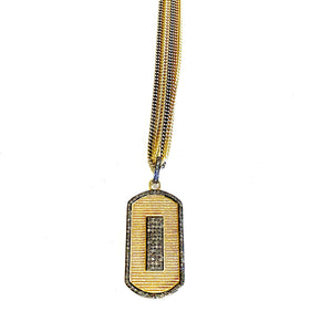 Finn - necklace with two-tone diamond dog tag