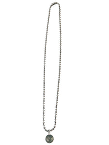 Moonbeam - Silver ball chain with bezel set sterling silver labradorite pendant