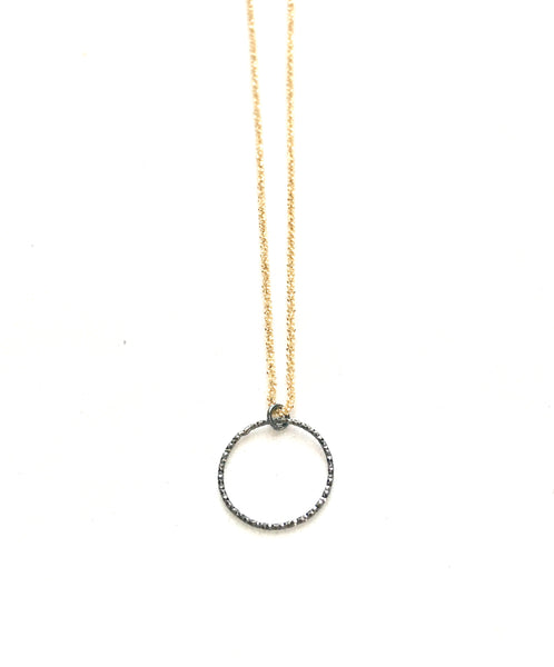 Margo-L  - sterling silver necklace with laser cut circle