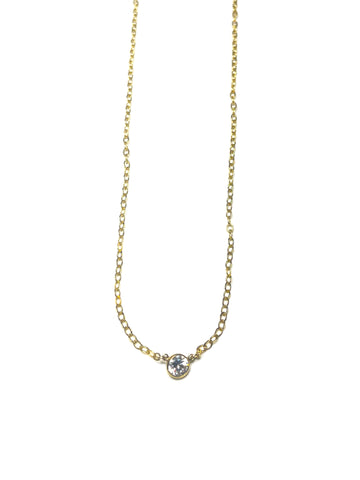 Steph-N – gold-filled necklace with solitaire CZ connector
