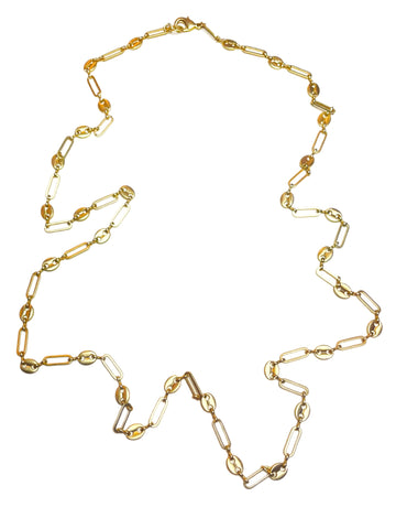 Marin - Specialty matte gold mariner link chain necklace
