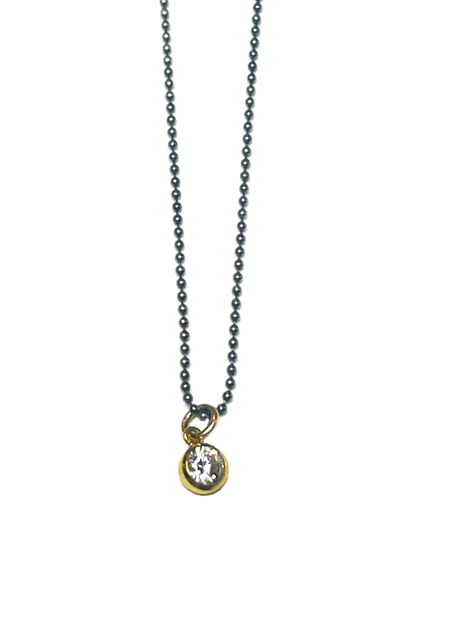 Venus - sterling silver necklace with bezel set vermeil CZ