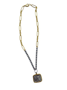 Aspen – mixed metal necklace with roman coin