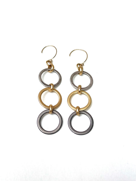 Max - earrings with tri-color circle drop