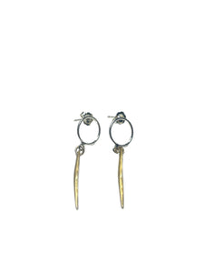 Kit - earrings with gold filled stud and sterling silver spike