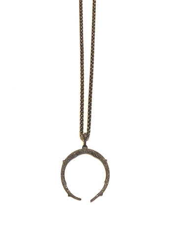 Crescent - necklace with diamond crescent pendant