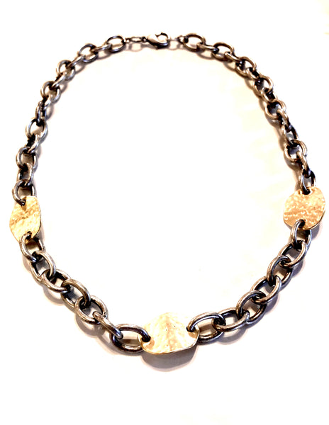 Bach - necklace with hammered discs