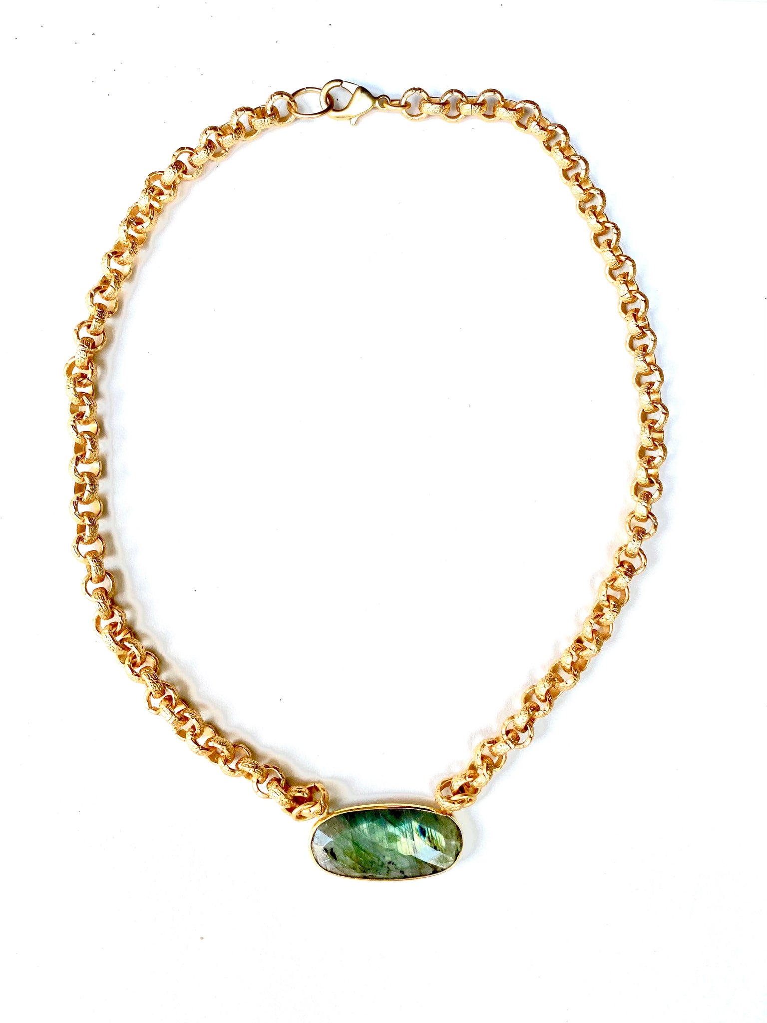 Blaise - necklace with bezel set sterling silver centerpiece stone