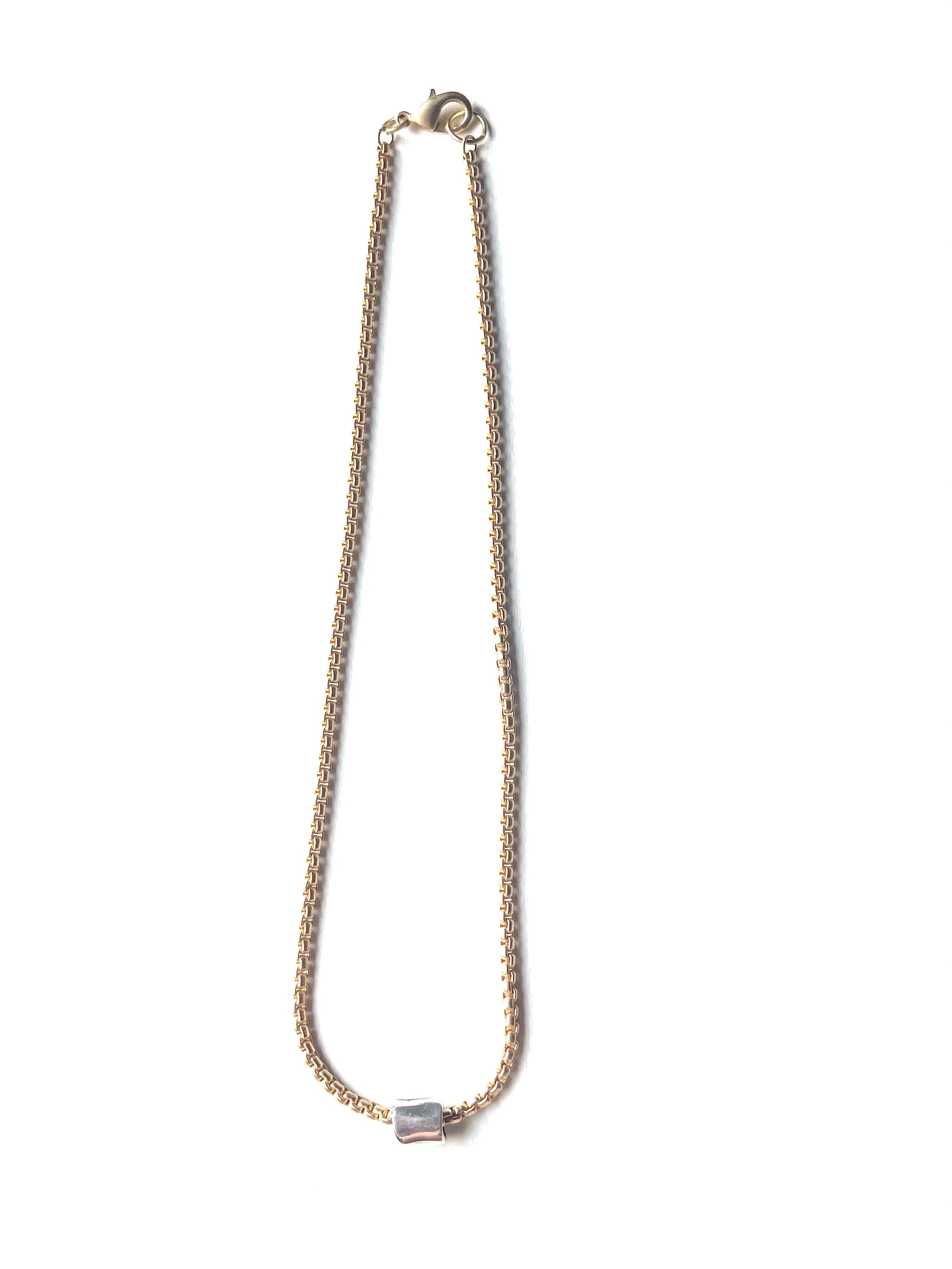 Barrel - necklace with hammered barrel