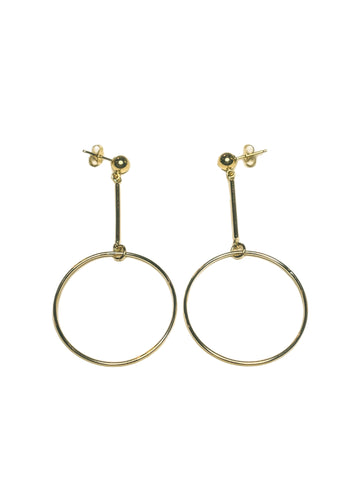 Sophia – gold-filled stud earrings with gold-filled circle drop