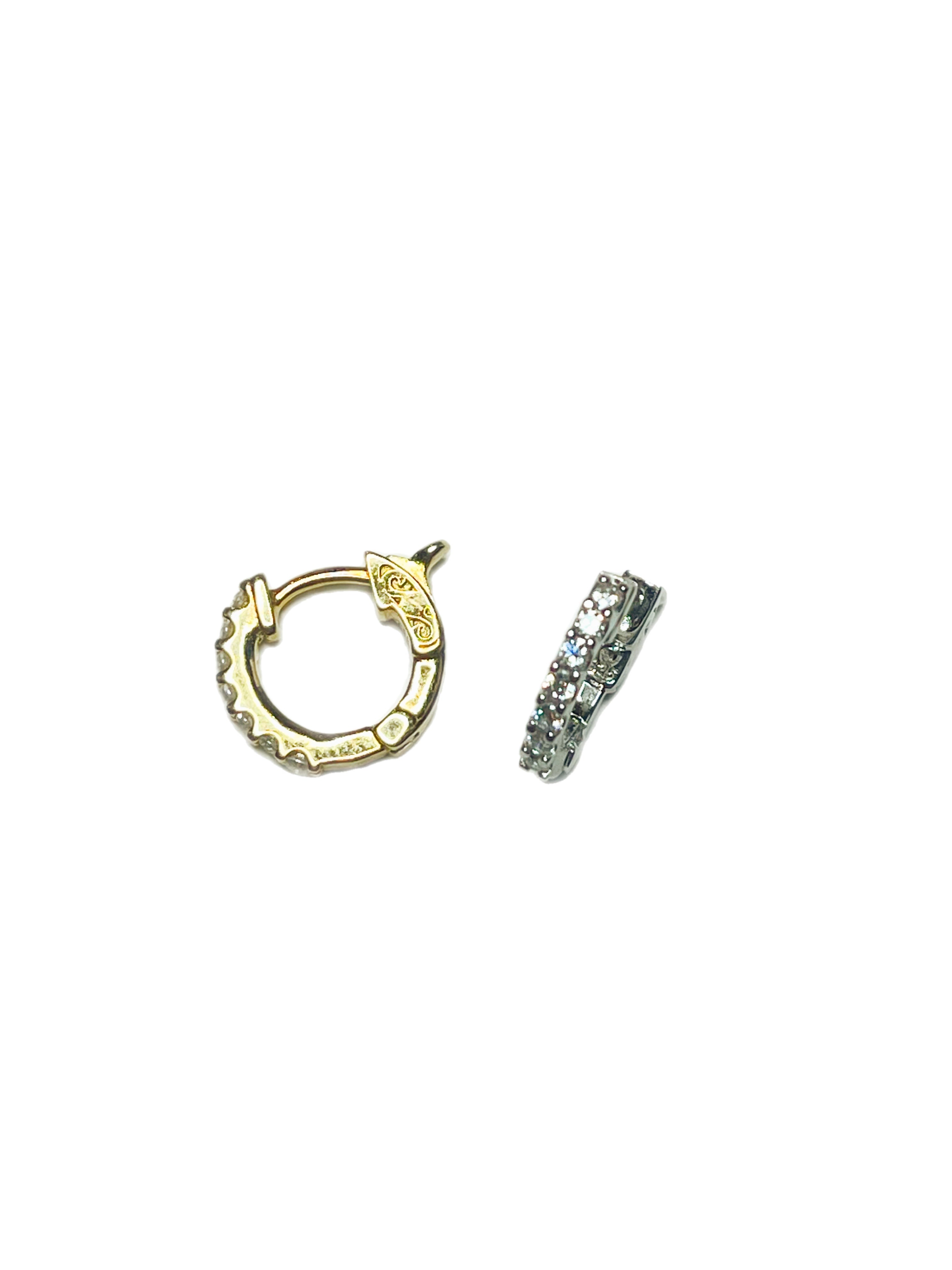 CZ Huggie - sterling silver earrings with CZ’s