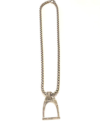Stallion - necklace with diamond horse bit pendant