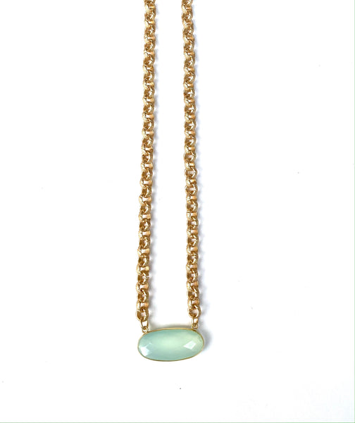 Blaise - necklace with bezel set sterling silver centerpiece stone
