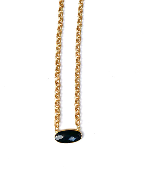 Blaise - necklace with bezel set sterling silver centerpiece stone