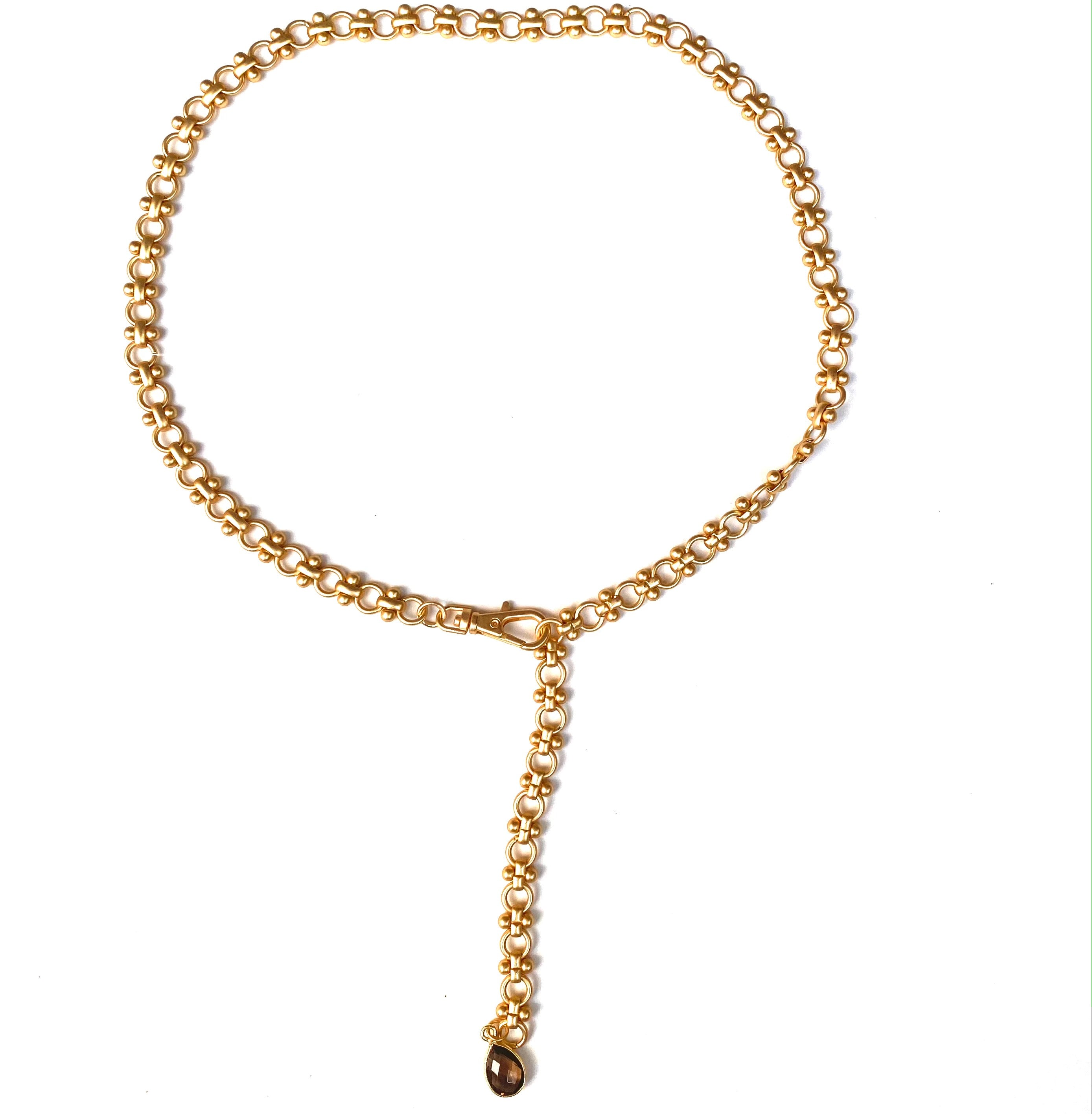 Luxe-N  - Necklace with bezel set teardrop stone