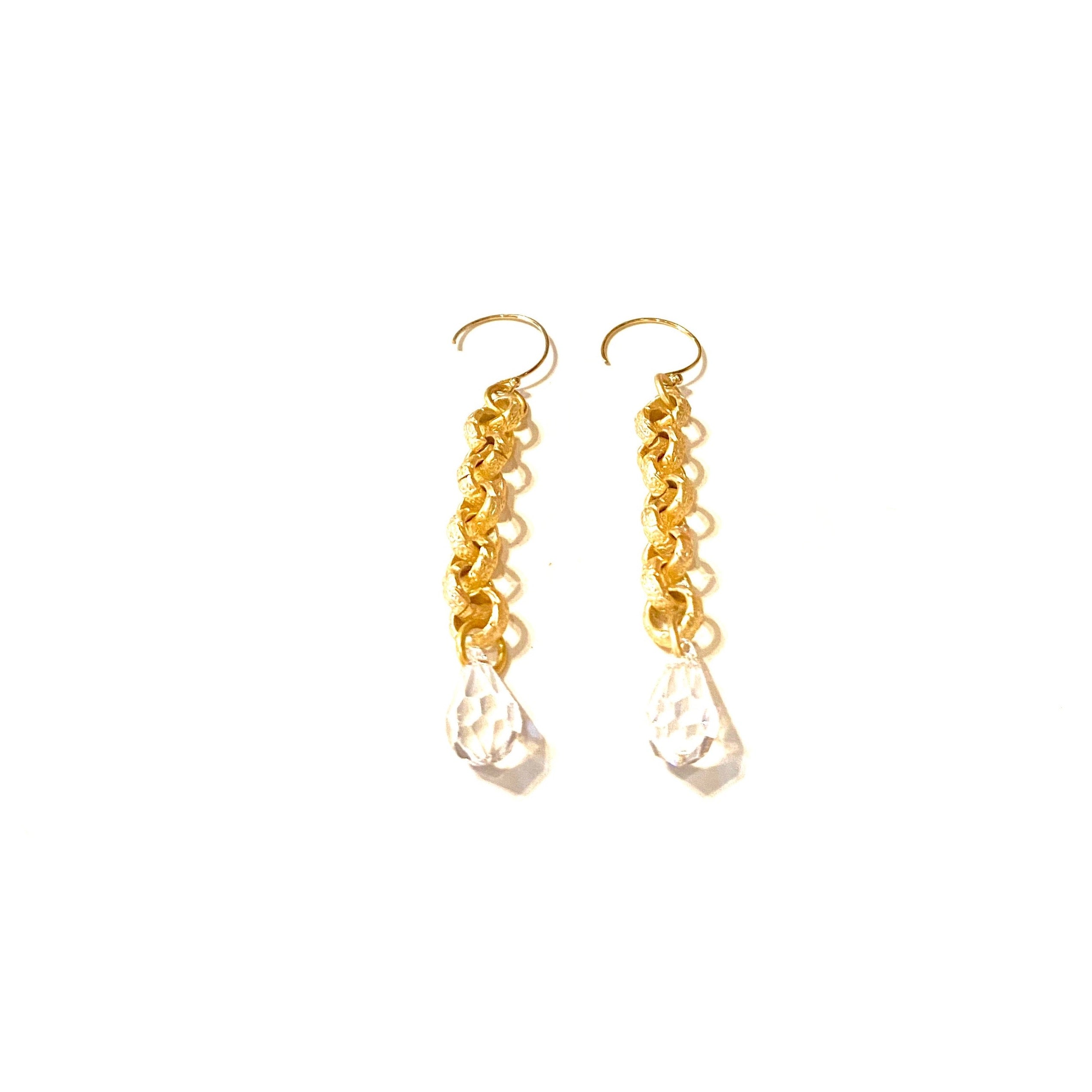 Tallulah - Textured rolo chain earrings with drops