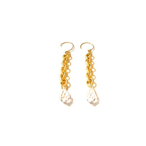 Tallulah - Textured rolo chain earrings with drops