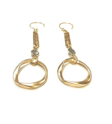 Lola - earrings with semi-precious labradorite connectors