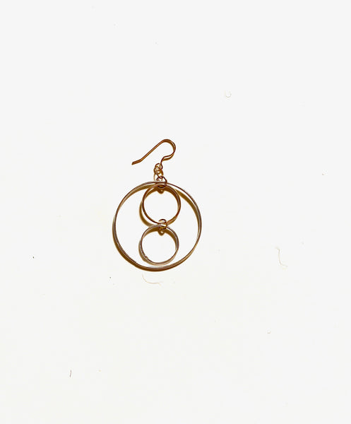 Mars - earrings of sterling silver and gold filled circles