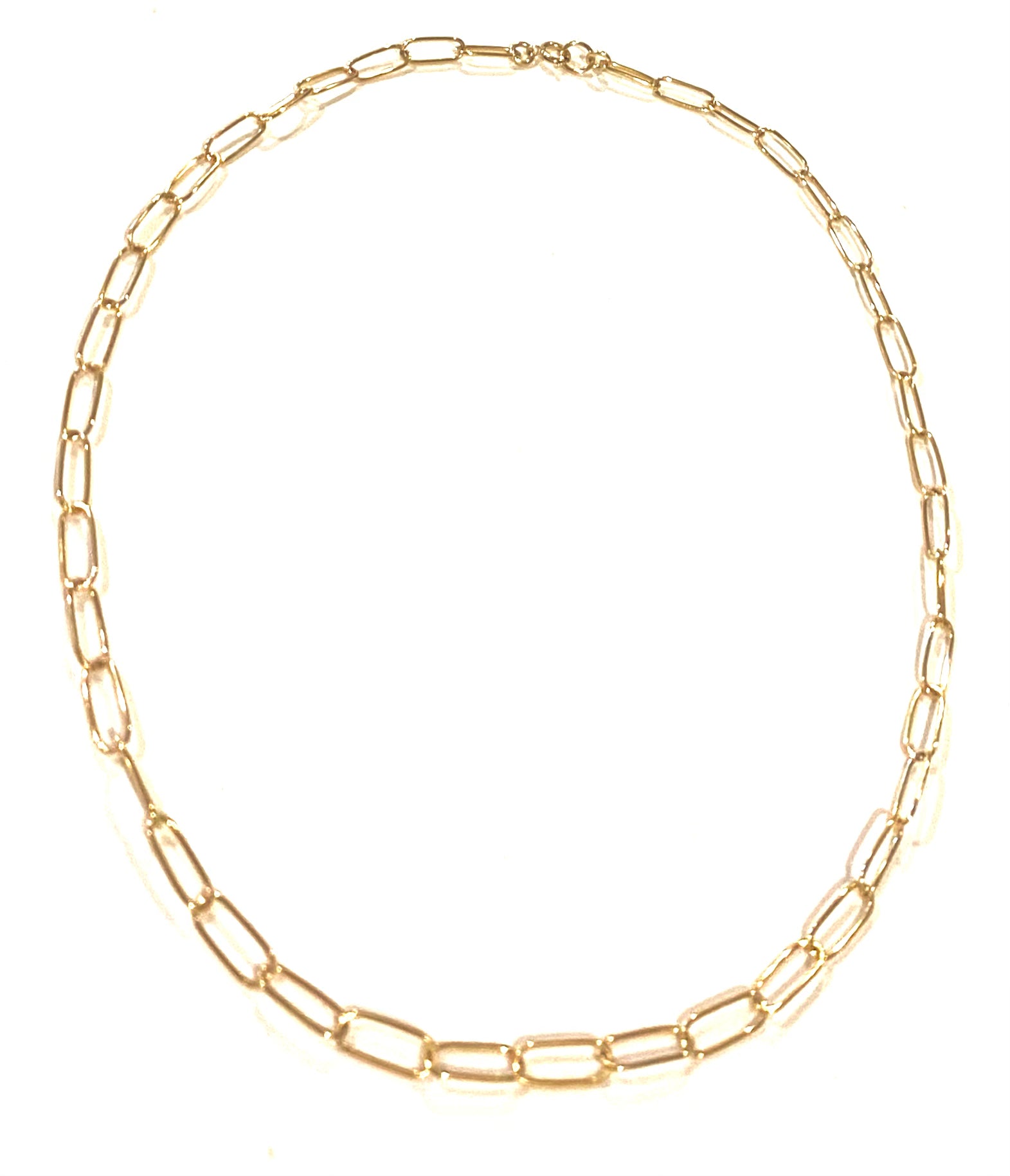 Milan-gold filled paperclip chain necklace