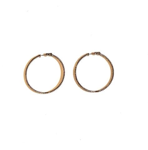 1” Inside/out Hoops - sterling silver earrings with CZ’s