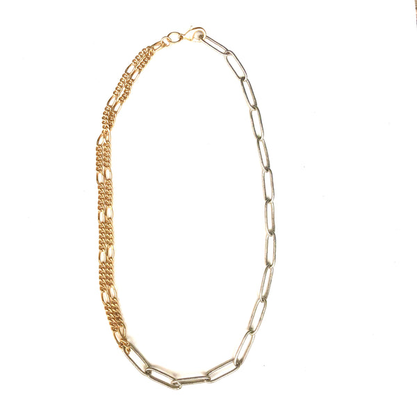 Apollo - two-tone necklace with paperclip